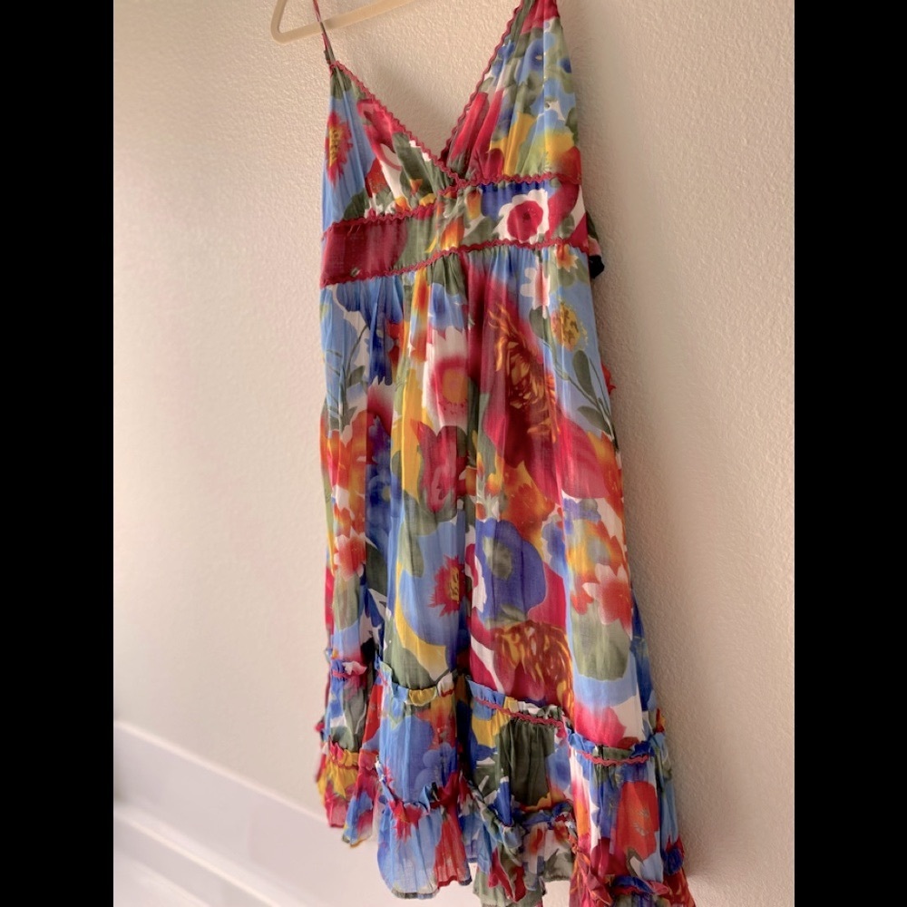 New colorful floral dress, size 40